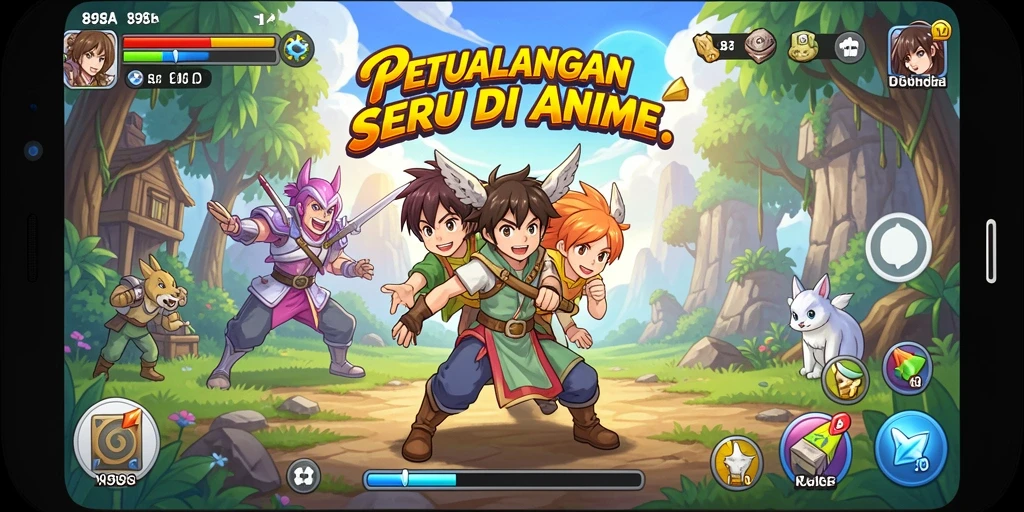 Tampilan gameplay 898A dengan karakter anime yang dinamis.