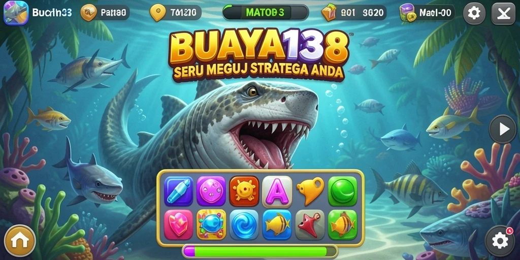 Tampilan gameplay BUAYA138 yang seru dalam mencocokkan objek warna-warni.