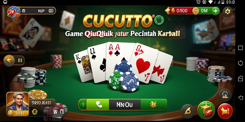 Tampilan gameplay CUCUTOTO yang seru dengan kartu QiuQiu.