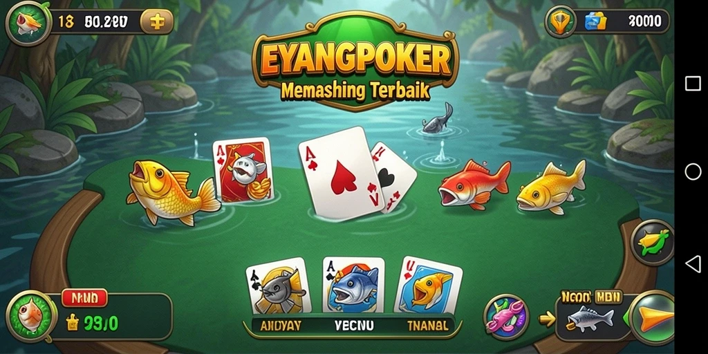 Gameplay seru dalam EYANGPOKER saat menangkap ikan besar.