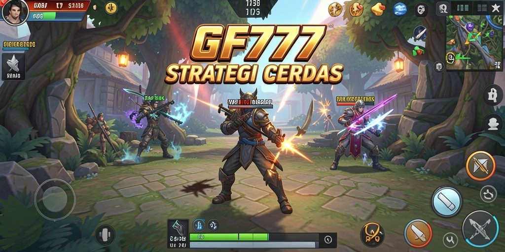 Screenshot utama dari GF777 yang menunjukkan gameplay strategi yang mendebarkan.