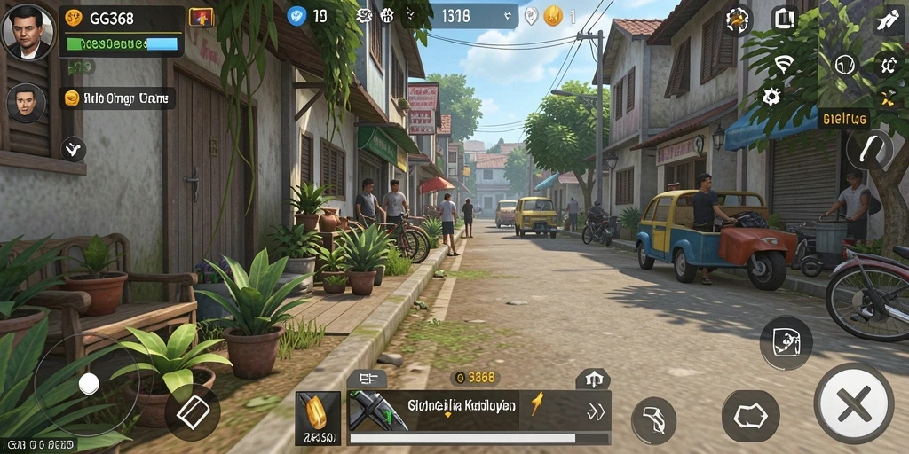 Tangkapan layar gameplay GG368 menampilkan aksi seru simulasi kehidupan.