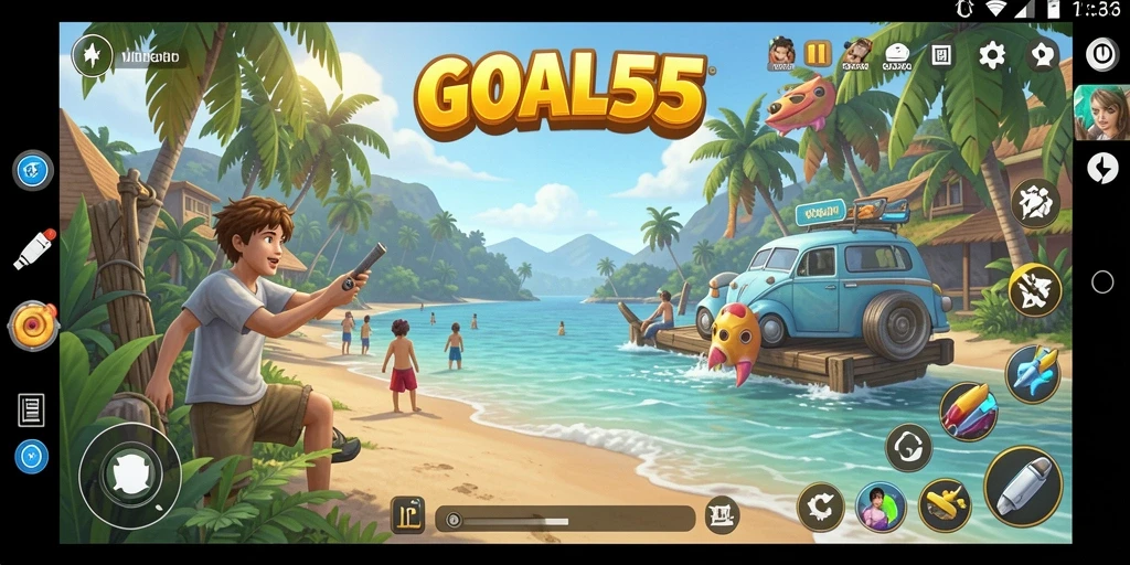 Tangkapan layar GOAL55 menunjukkan gameplay yang menyenangkan dan interaktif.