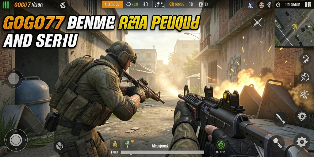 Screenshot gameplay GOGO77 dengan aksi tembak-menembak yang intens.