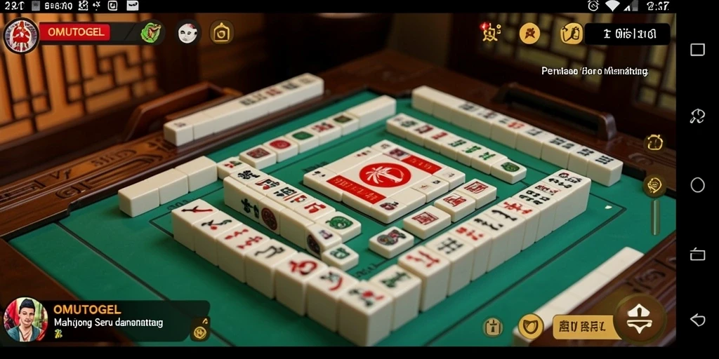 Screenshot menampilkan gameplay seru dari OMUTOGEL Mahjong.