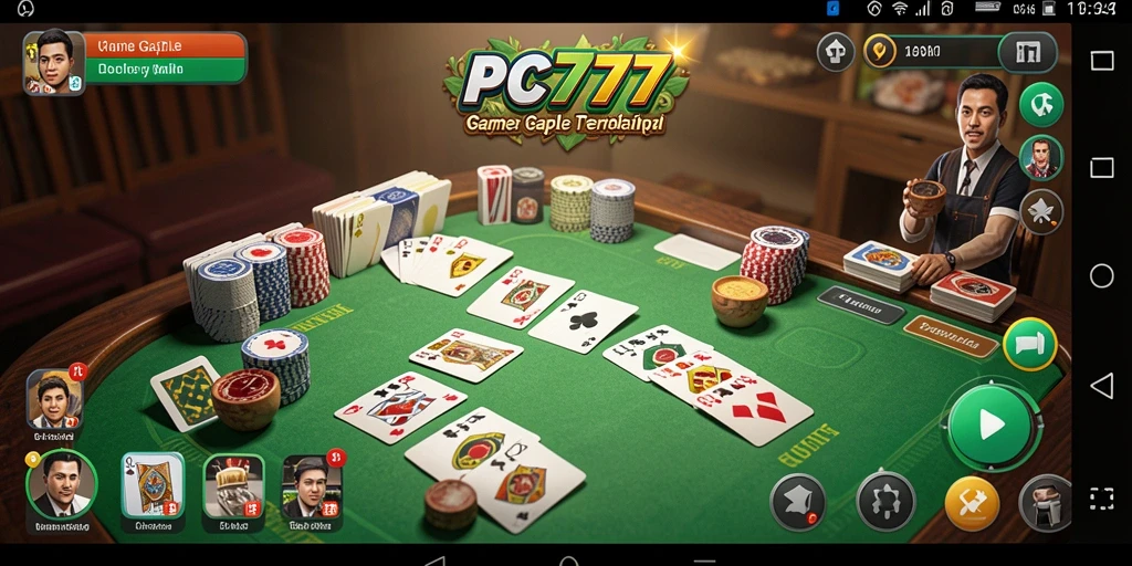 Screenshot PC777 menampilkan gameplay Gaple yang menarik dan interaktif.