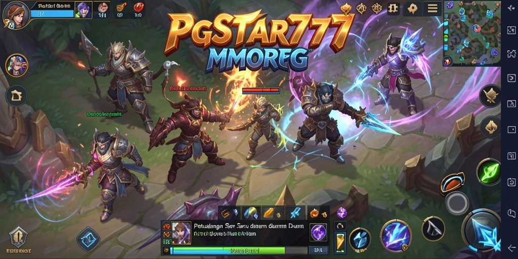 Tampilan gameplay PGSTAR777 yang menampilkan pertarungan seru dalam dunia MMORPG.