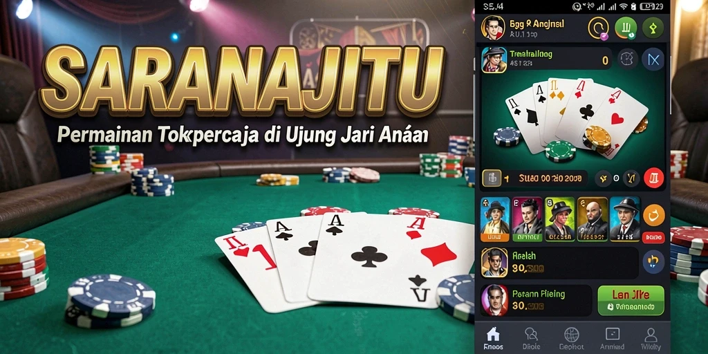 Gameplay Poker seru di SARANAJITU dengan fitur menarik.