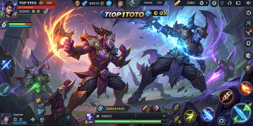 Tampilan gameplay seru di arena pertarungan MOBA.