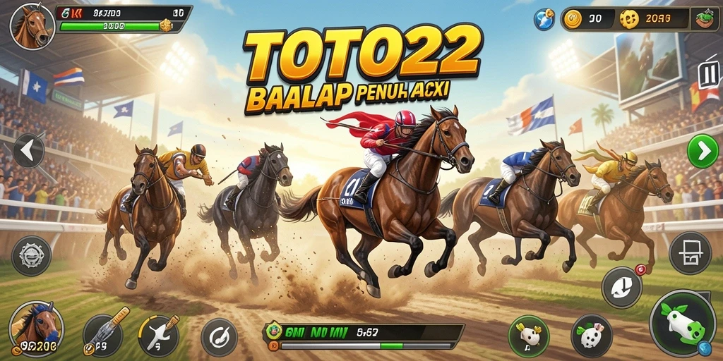 Tampilan gameplay balapan yang intens dan mendebarkan.